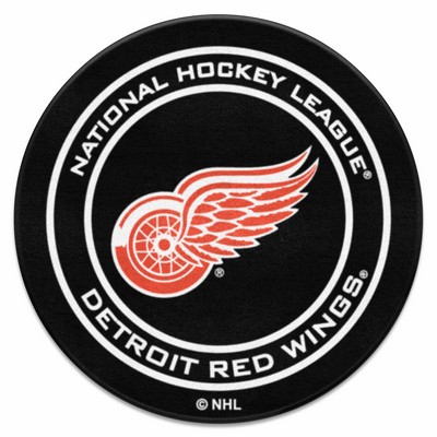 Fan Mats  LLC Detroit Red Wings Puck Mat Black