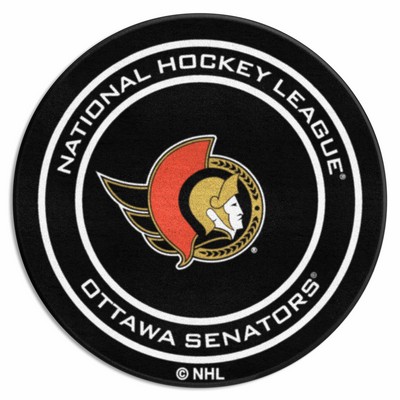 Fan Mats  LLC Ottawa Senators Puck Mat Black