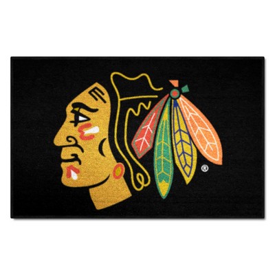 Fan Mats  LLC Chicago Blackhawks Puck Mat Black