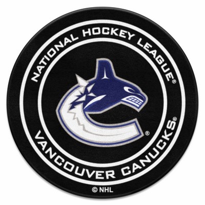 Fan Mats  LLC Vancouver Canucks Puck Mat Black