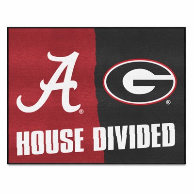 Fan Mats  LLC House Divided Alabama / Georgia House Divided Mat Multi