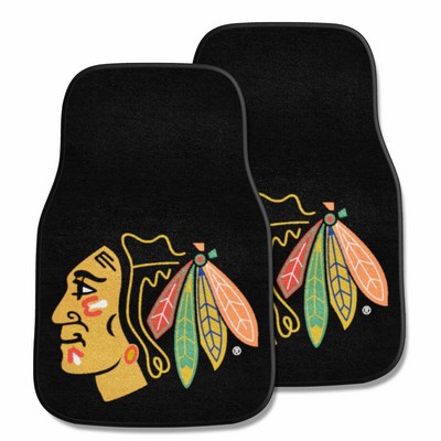 Fan Mats  LLC Chicago Blackhawks 2-pc Carpet Car Mat Set Black