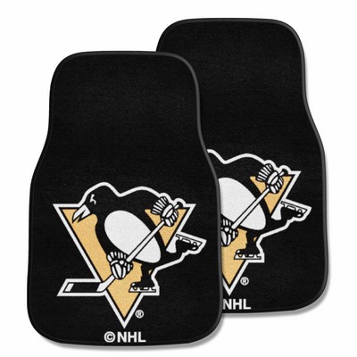 Fan Mats  LLC Pittsburgh Penguins 2-pc Carpet Car Mat Set Black