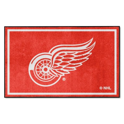 Fan Mats  LLC Detroit Red Wings 4x6 Rug Red