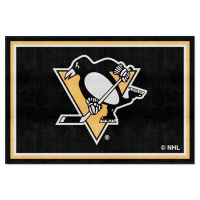 Fan Mats  LLC Pittsburgh Penguins 5x8 Rug Black