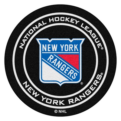 Fan Mats  LLC New York Rangers Hockey Puck Rug 