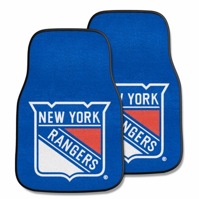 Fan Mats  LLC New York Rangers 2-pc Carpet Car Mat Set Blue