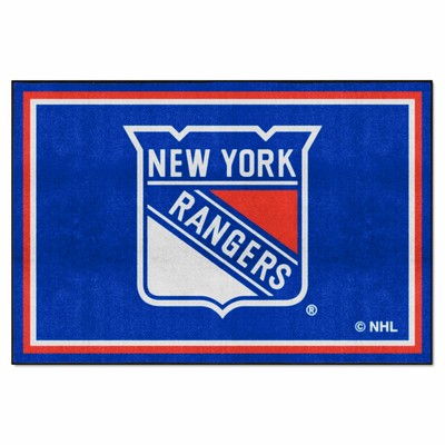 Fan Mats  LLC New York Rangers 5x8 Rug Blue