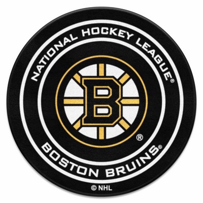 Fan Mats  LLC Boston Bruins Puck Mat Black