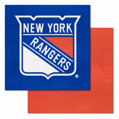 Fan Mats  LLC New York Rangers Team Carpet Tiles Blue