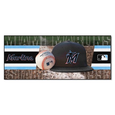 Fan Mats  LLC Miami Marlins Baseball Runner Black