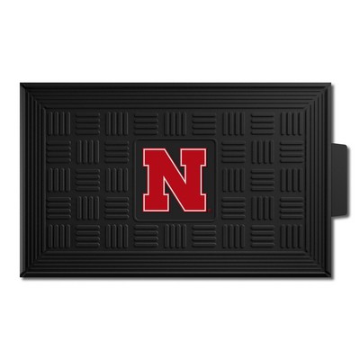 Fan Mats  LLC Nebraska Cornhuskers Medallion Door Mat Black