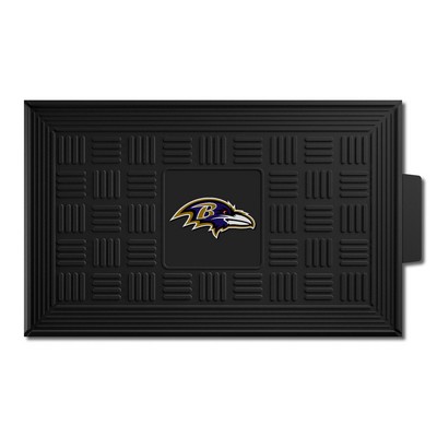 Fan Mats  LLC Baltimore Ravens Medallion Door Mat Black