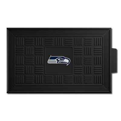 Fan Mats  LLC Seattle Seahawks Medallion Door Mat Black