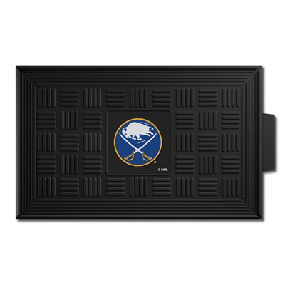 Fan Mats  LLC Buffalo Sabres Medallion Door Mat Black