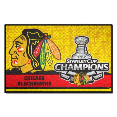 Fan Mats  LLC Chicago Blackhawks Starter Mat Champions Yellow