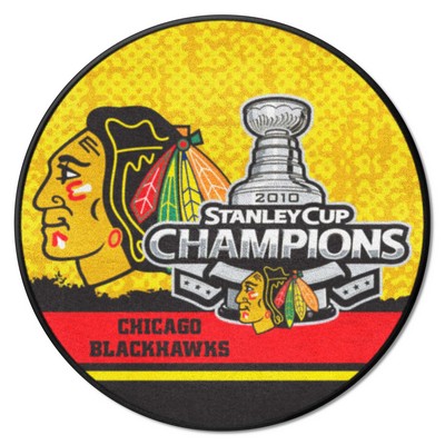 Fan Mats  LLC Chicago Blackhawks Puck Mat Yellow