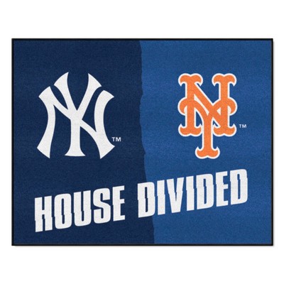 Fan Mats  LLC MLB House Divided Yankees / Mets House Divided Mat Multi