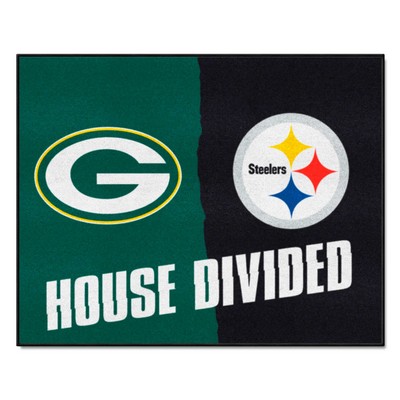 Fan Mats  LLC NFL House Divided Packers / Steelers House Divided Mat Multi