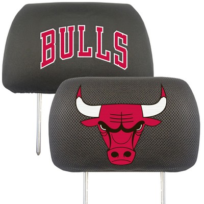 Fan Mats  LLC Chicago Bulls Head Rest Cover Black