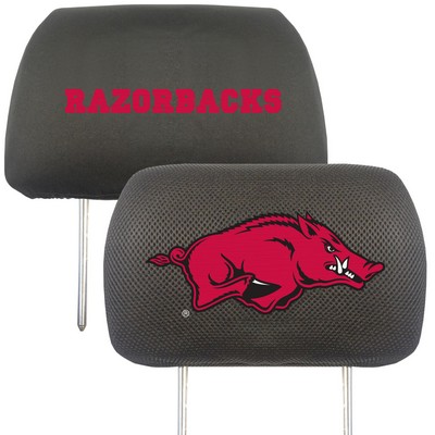 Fan Mats  LLC Arkansas Razorbacks Head Rest Cover Black