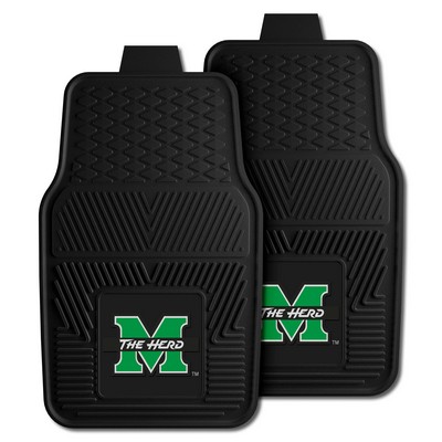 Fan Mats  LLC Marshall Thundering Herd 2-pc Vinyl Car Mat Set Black