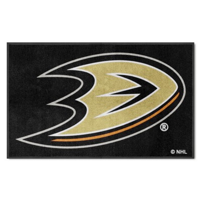 Fan Mats  LLC Anaheim Ducks 4x6 Logo Mat Landscape Black