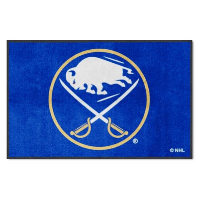 Fan Mats  LLC Buffalo Sabres 4x6 Logo Mat Landscape Blue