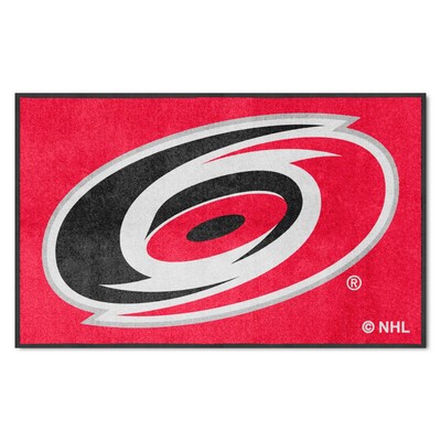 Fan Mats  LLC Carolina Hurricanes 4x6 Logo Mat Landscape Red