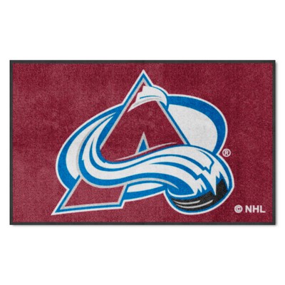 Fan Mats  LLC Colorado Avalanche 4x6 Logo Mat Landscape Burgandy