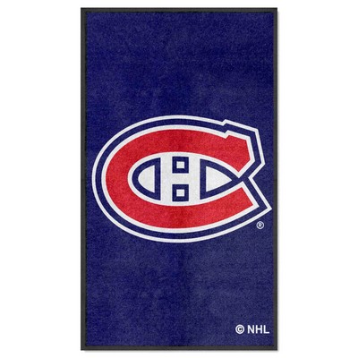 Fan Mats  LLC Montreal Canadiens 3x5 Logo Mat Portrait Blue