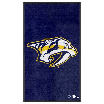 Fan Mats  LLC Nashville Predators 3x5 Logo Mat Portrait Navy