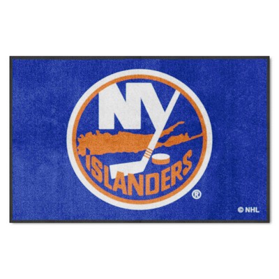 Fan Mats  LLC New York Islanders 4x6 Logo Mat Landscape Blue