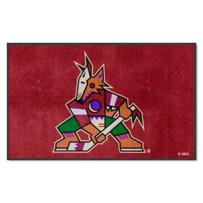 Fan Mats  LLC Arizona Coyotes 4x6 Logo Mat Landscape Black