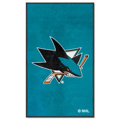 Fan Mats  LLC San Jose Sharks 3x5 Logo Mat Portrait Teal