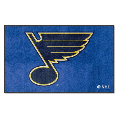 Fan Mats  LLC St. Louis Blues 4x6 Logo Mat Landscape Royal