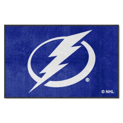 Fan Mats  LLC Tampa Bay Lightning 4x6 Logo Mat Landscape Royal