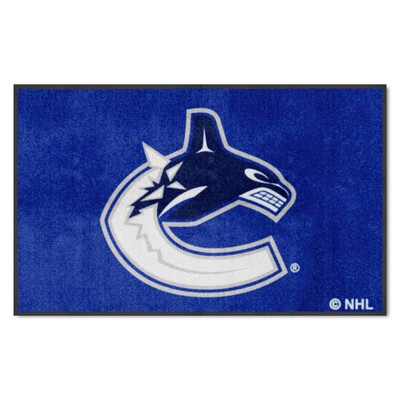 Fan Mats  LLC Vancouver Canucks 4x6 Logo Mat Landscape Royal