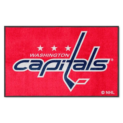 Fan Mats  LLC Washington Capitals 4x6 Logo Mat Landscape Red