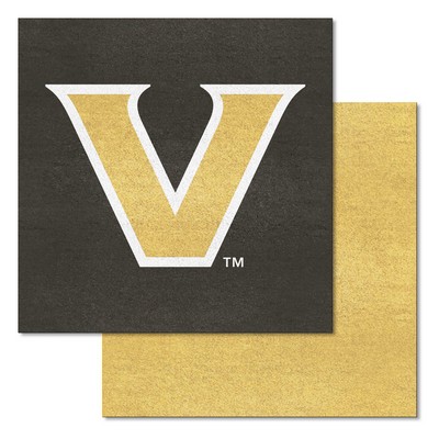 Fan Mats  LLC Vanderbilt Commodores Team Carpet Tiles Black