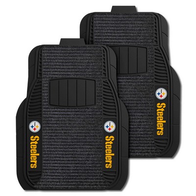 Fan Mats  LLC Pittsburgh Steelers 2-pc Deluxe Car Mat Set Black