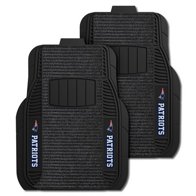 Fan Mats  LLC New England Patriots 2-pc Deluxe Car Mat Set Black