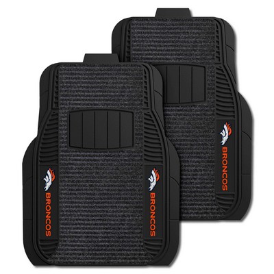 Fan Mats  LLC Denver Broncos 2-pc Deluxe Car Mat Set Black