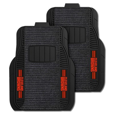 Fan Mats  LLC Cleveland Browns 2-pc Deluxe Car Mat Set Black