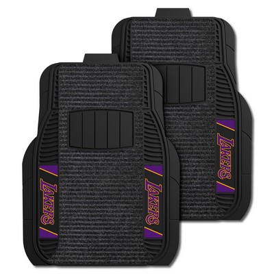 Fan Mats  LLC Los Angeles Lakers 2-pc Deluxe Car Mat Set Black