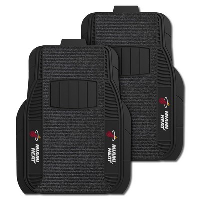 Fan Mats  LLC Miami Heat 2-pc Deluxe Car Mat Set Black