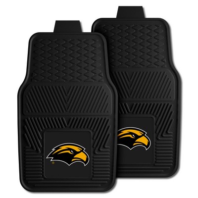 Fan Mats  LLC Southern Miss Golden Eagles 2-pc Vinyl Car Mat Set Black