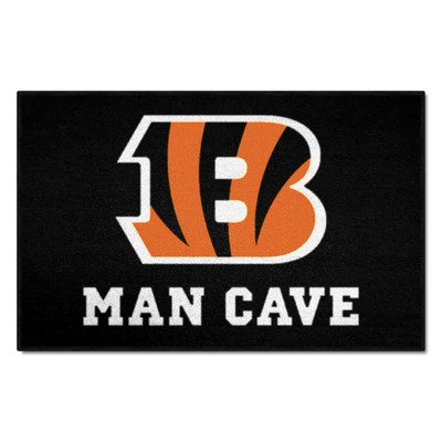 Fan Mats  LLC Cincinnati Bengals Starter Mat Man Cave Black