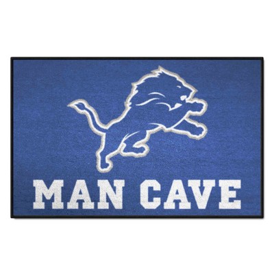 Fan Mats  LLC Detroit Lions Starter Mat Man Cave Blue