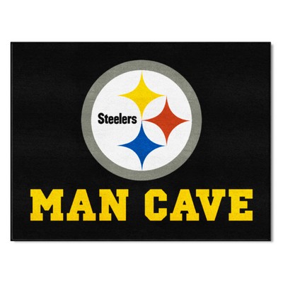 Fan Mats  LLC Pittsburgh Steelers All-Star Mat Man Cave Black